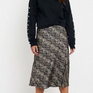 Urban Outfitters Women's Rowen Snake Skin Print Midi Skirt Size XS